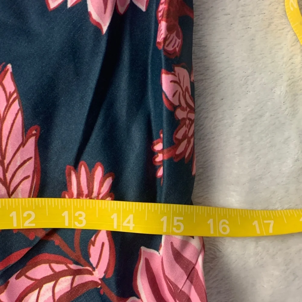 Farm Rio size medium new Blue flower delicacy Paisley slip dress floral pink - Picture 7 of 12